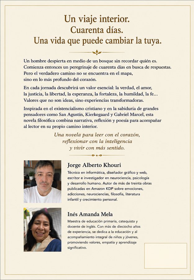 Contratapa de El peregrino de los valores